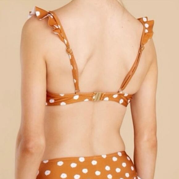 Minkpink NWT Sana Polka Dot Contrast Ruffle Strap Push Up Bikini Top XS - Picture 2 of 9